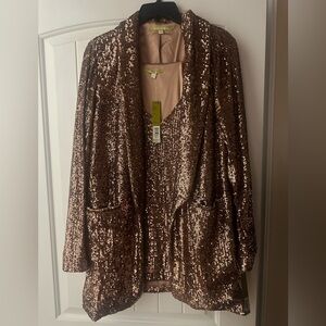 Jacket and cami in copper sequin  Both sz large